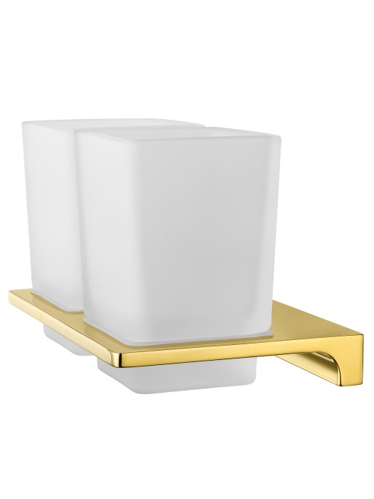 Два стакана для зубных щеток с держателем, Wonzon & Woghand Eclipse, WW-9128-LG цвет: золото