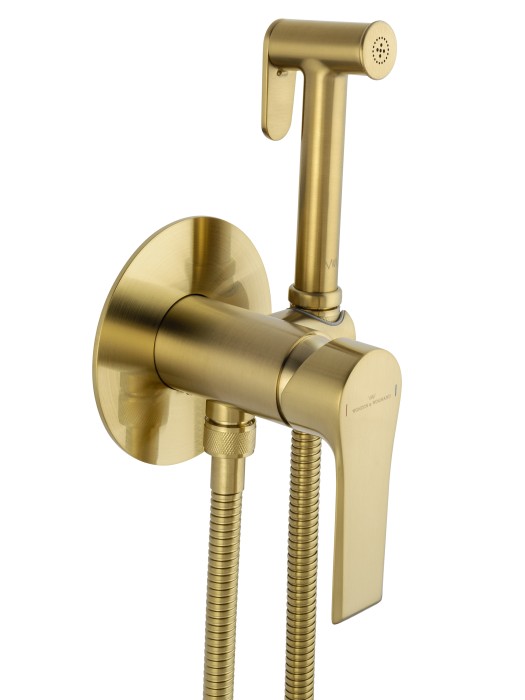 Смеситель с гигиеническим душем встраиваемый, Wonzon & Woghand Brilliant, WW-88829079-BG цвет: золото