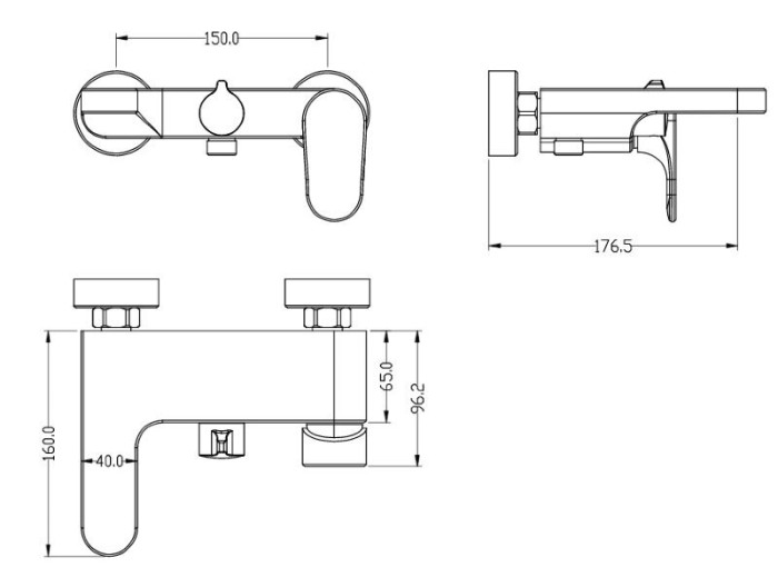 Смеситель для ванны, хром, Spectre Boheme 453-CR