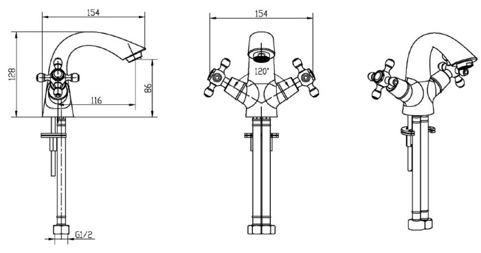 Смеситель для раковины, бронза, Satine Boheme 311-ST
