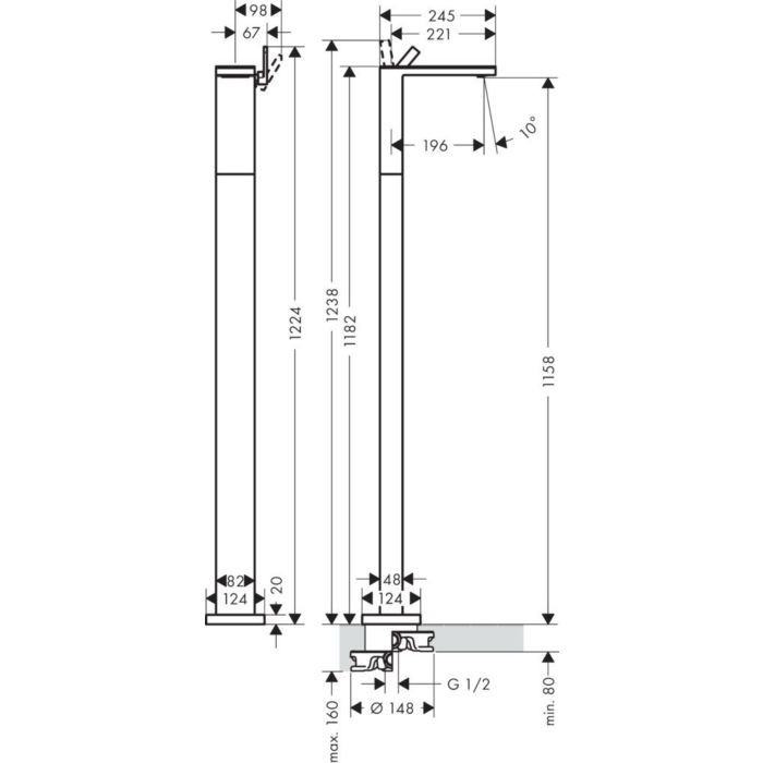 Смеситель для раковины MyEdition Axor, черный / хром арт. 47040600