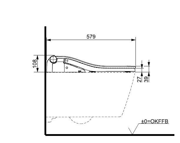 Сиденье 57.9x39.1x10.8см с дистанционным управлением для унитаза, RW TOTO, TCF801CG#NW1 цвет: белый
