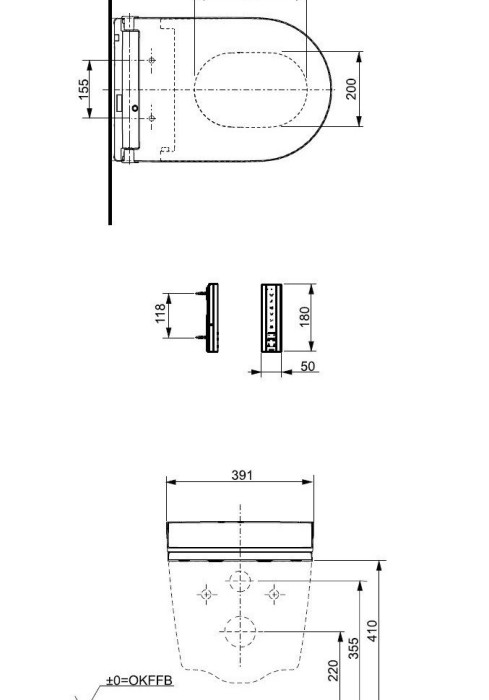Сиденье 57.9x39.1x10.8см с дистанционным управлением для унитаза, RW TOTO, TCF801CG#NW1 цвет: белый