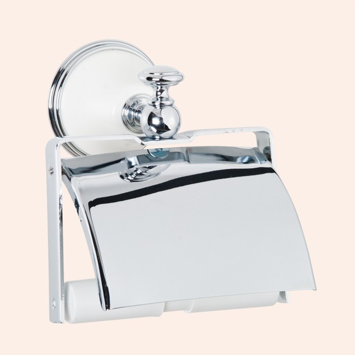 Держатель для туалетной бумаги с крышкой, подвесной, Harmony белый/хром, Tiffany World - TWHA219bi/cr