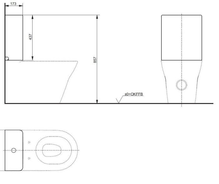 Унитаз моноблок, MH TOTO, CW161Y цвет: белый