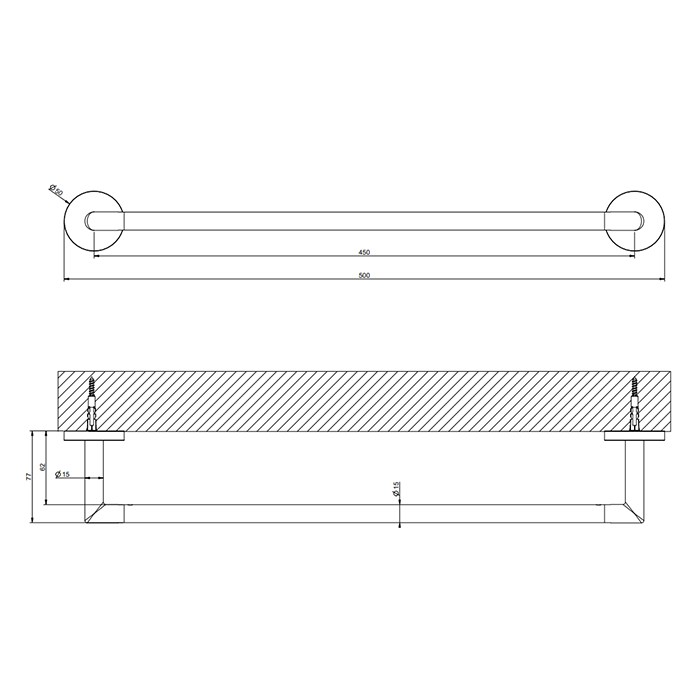 Полотенцедержатель, 45 см, Gessi Tondo, хром арт. 63700#031