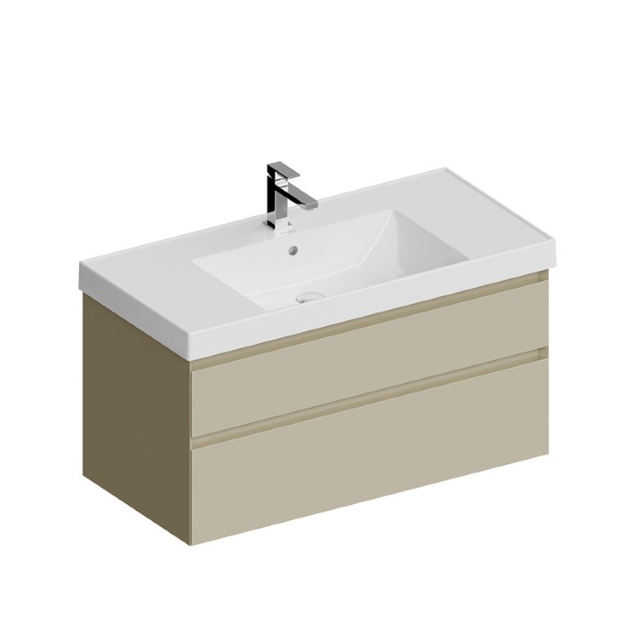 Тумба подвесная с ящиками 100см, Cubo Kerama Marazzi, бежевый - CUB.100.2\LIM