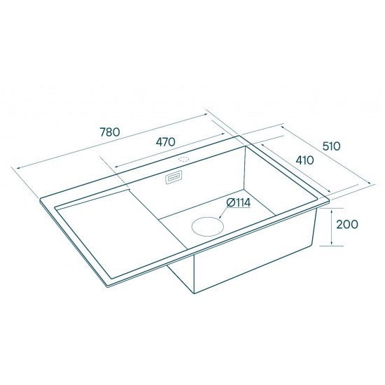 Мойка для кухни нержавеющая 780х510мм Paulmark ELDE, вороненая сталь, правая - PM807851-GMR