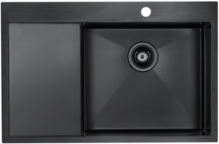 Мойка для кухни нержавеющая 780х510мм Paulmark ELDE, вороненая сталь, правая - PM807851-GMR