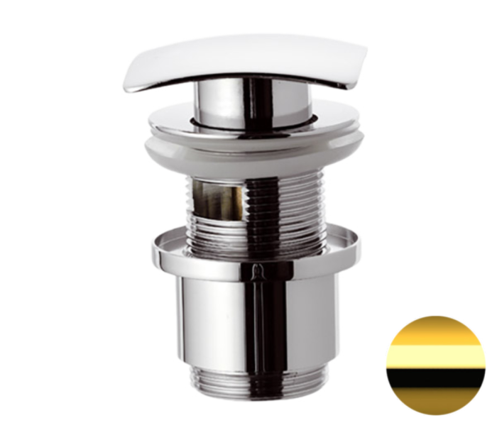 Донный клапан с переливом 1”1/4 золото глянцевый, Remer, 905SCC2114DO