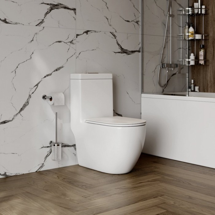 Унитаз напольный Lotis Mono, с сиденьем микролифт, cмыв Tornado, цвет белый арт.L1004