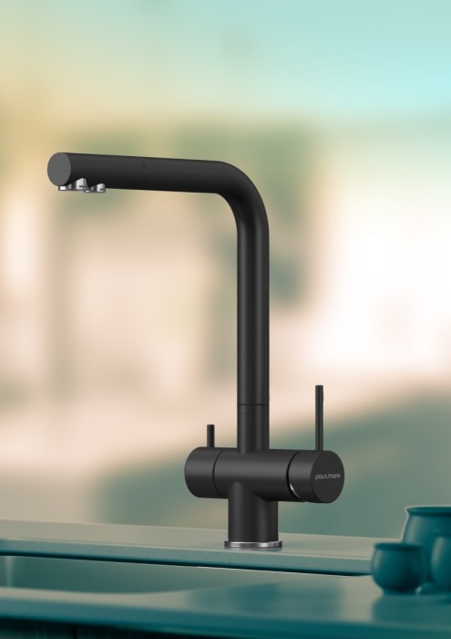 Смеситель для кухни  Paulmark SKALEN, черный металлик - Sk213020-418
