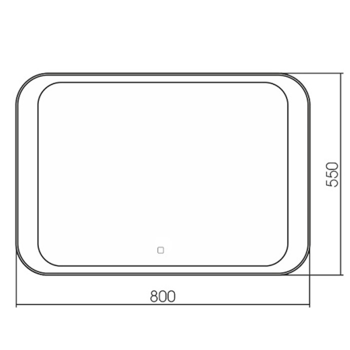 Зеркало Индиго-2 800х550 c подсветкой и диммером, сенсор выкл+подогрев, Azario Индиго - ФР-00001702