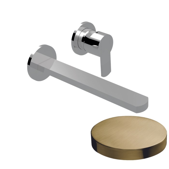 Смеситель для раковины встраиваемый, излив 15 см, без донного клапана, Giulini Surf, золото брашированное арт. 5825-15OSP