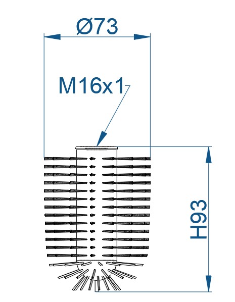Щетка для Ершика сменная, белая, Azario Rina - AZ-101