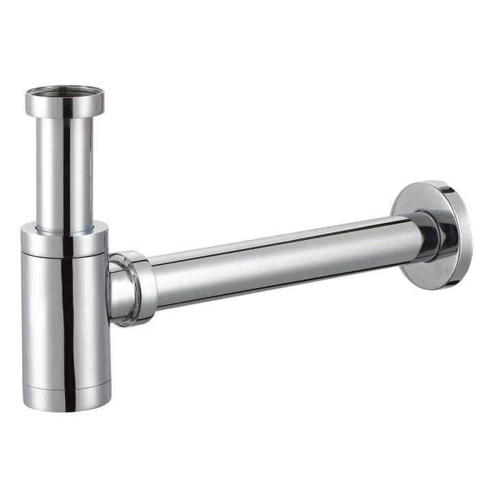 Сифон для раковины G 1 1/4, без выпуска, цилиндр, латунь, хром Azario, Basic - AZ-108-CHR