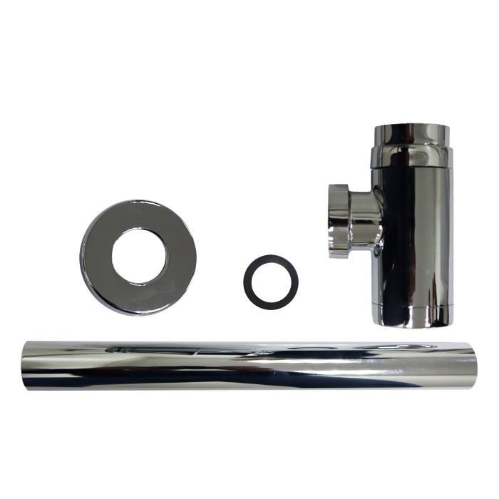 Сифон для раковины G 1 1/4, без выпуска, цилиндр, латунь, хром Azario, Basic - AZ-108-CHR