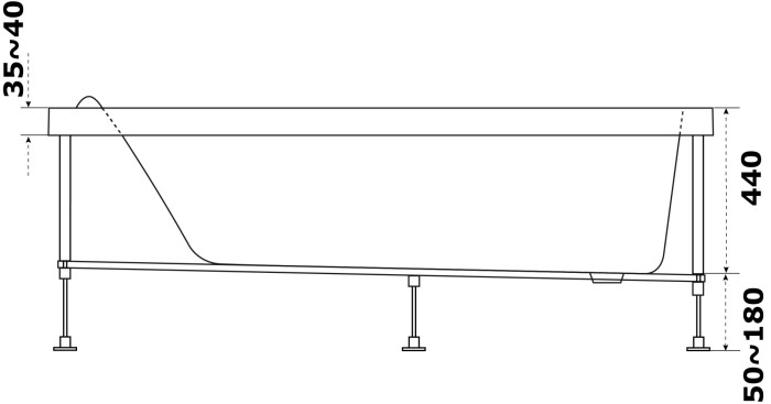 Акриловая ванна 170х75, Azario Тенза арт. ТНВ0102