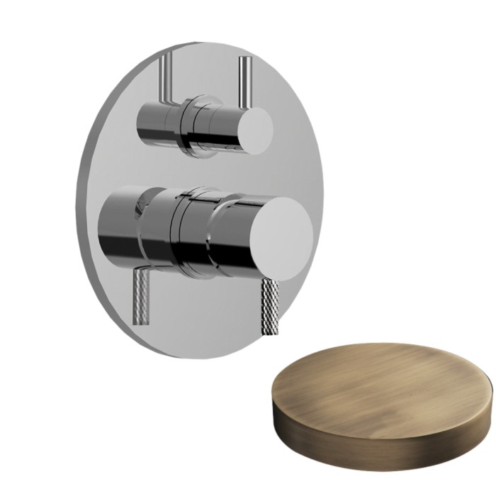 Смеситель для душа встраиваемый с дивертером-рычагом, на 2 режима, Giulini My future deluxe, бронза матовая арт. 5964-2DBROP