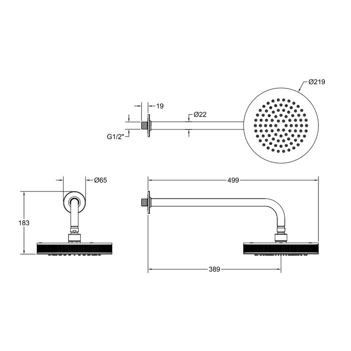 Душевая головка шарнирная на 1/2” с защитой отизвесткового налёта, Gessi Inciso, black xl арт. 58185#299