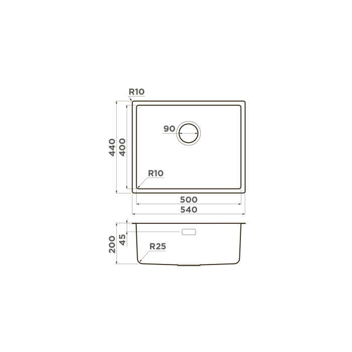 Кухонная мойка Omoikiri Tadzava 54-U, цвет I Ultra-GM нерж. сталь, цвет вороненая сталь арт. 4993267