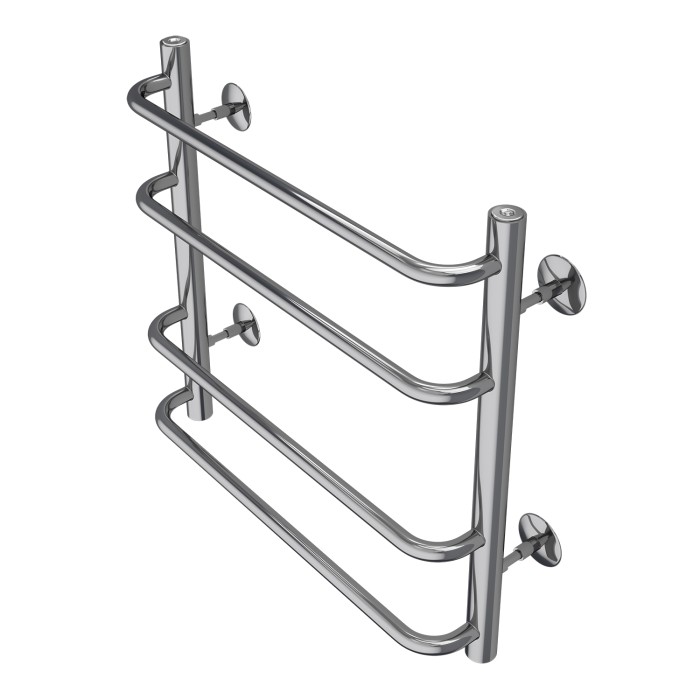 Полотенцесушитель водяной 500/500 4 секций, нижнее/диагональное подключение, 1/2", хром, Ferrara Azario - AZ09155