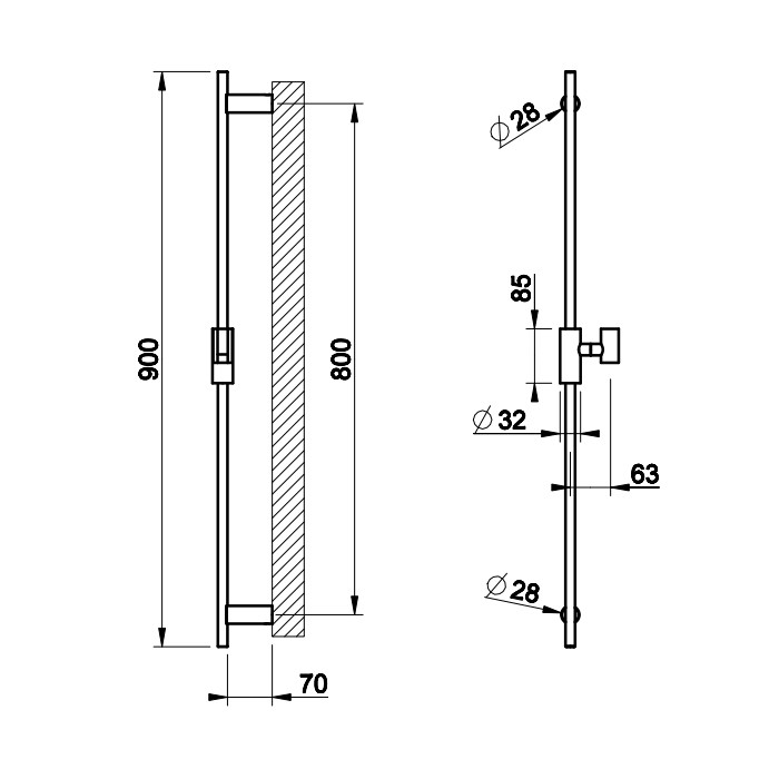 Штанга для душа, Gessi Anello, хром арт. 63485#031