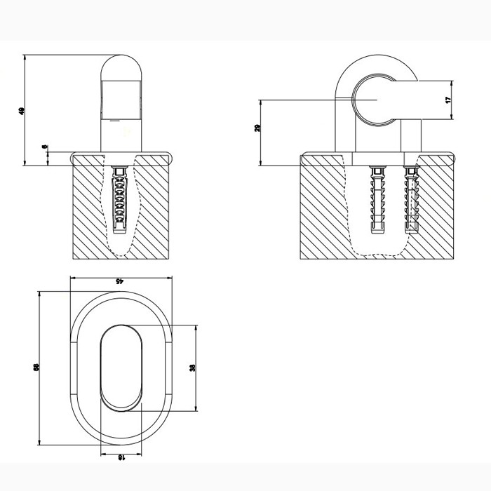 Держатель душевой лейки неподвижный, Gessi Goccia, черный арт. 33757#299