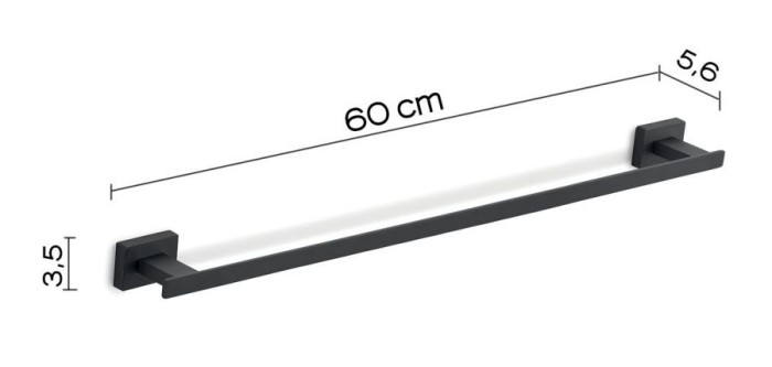 Полотенцедержатель, длина 60 см Atena Gedy, 4421/60(14) цвет: черный