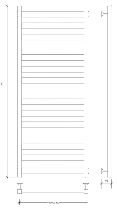 Полотенцесушитель водяной 120x40 Комано 3 (хром) Secado арт. 4603777475192