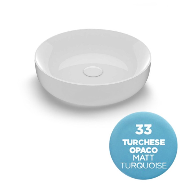 Накладная раковина, d45 h14 см, Olympia ceramica Metamorfosi, голубой матовый арт. MET4245033