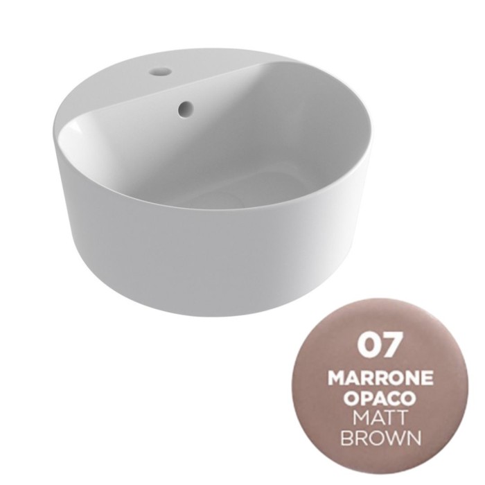 Накладная раковина с отверстием под смеситель, 40х40х17 см, Olympia ceramica Open, бежевый матовый арт. OPE42TO40107