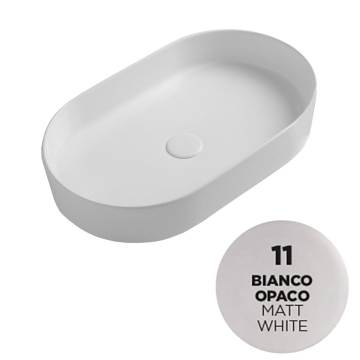 Накладная раковина, 60x36xh12 см, Olympia ceramica Smash, белый матовый арт. SMA42SO6011