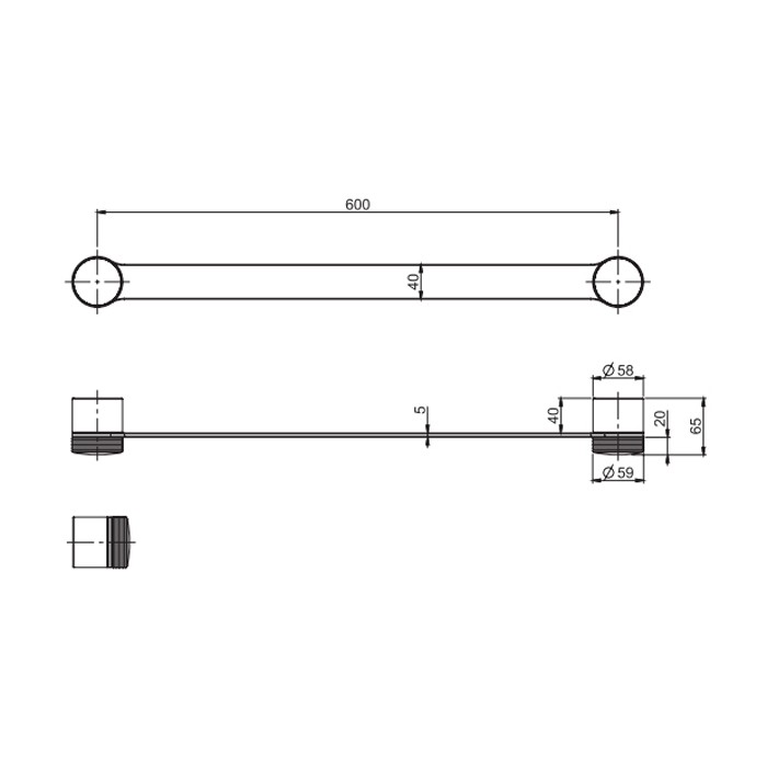 Fima Carlo Frattini Полотенцедержатель 60см, подвесной монтаж, Texture Collection, F6100/60HCR цвет: хром