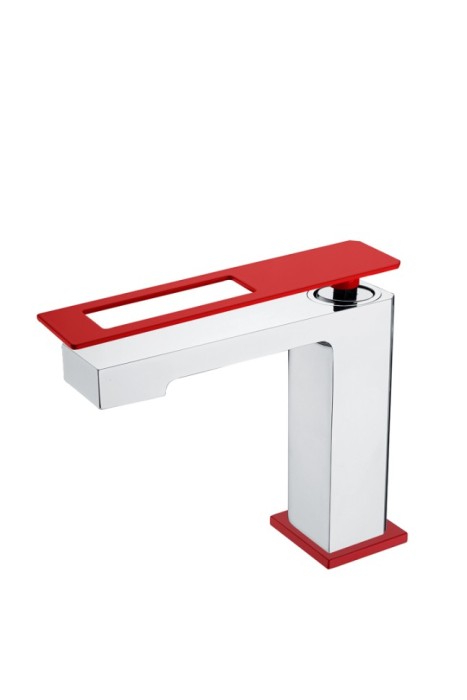 Смеситель для раковины низкий chrome-red, Boheme Q - 141-CRR