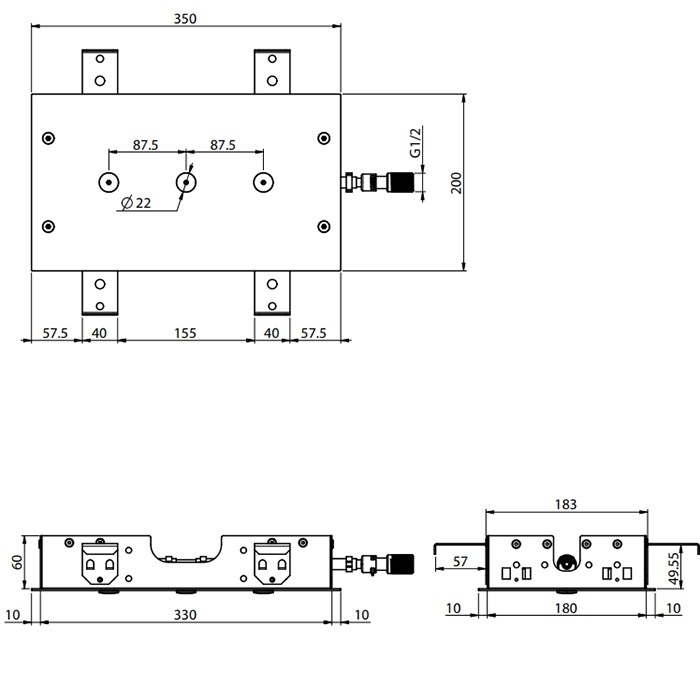 Fima Carlo Frattini Верхний душ 35х20см., потолочный, Soffioni, F2815NS цвет: чёрный