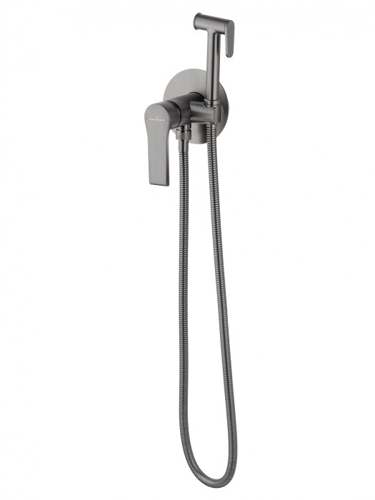 Смеситель с гигиеническим душем встраиваемый, Wonzon &amp; Woghand Brilliant, WW-88829079-BGM цвет: графит