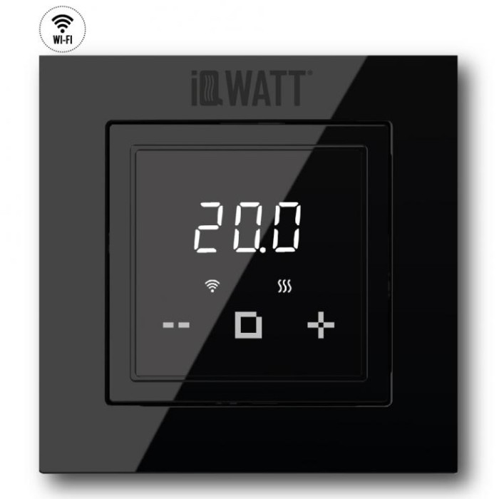 Термостат электронный программируемый IQ IQ THERMOSTAT D black WI-FI, IQWATT арт. 00420