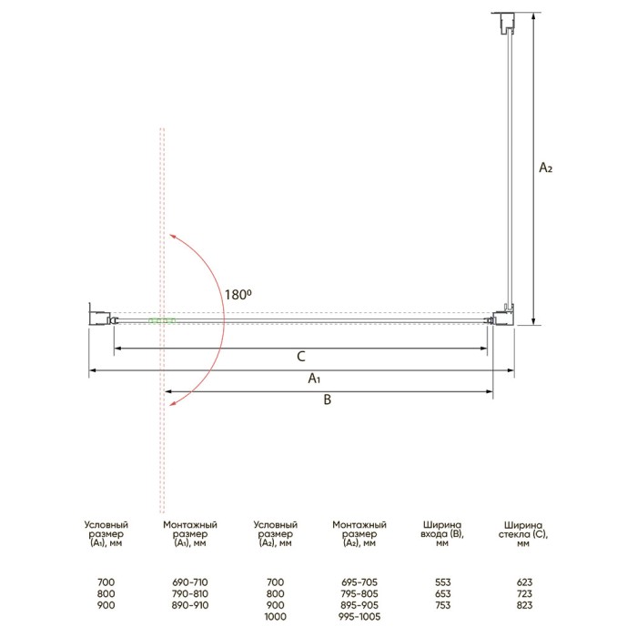 Душевой угол 800х800х1950 черный, Veconi Rovigo, стекло прозрачное арт. RV033B-8080-01-C7