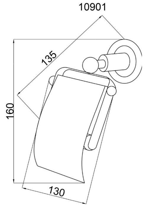 Держатель туалетной бумаги с крышкой, Murano cristal, Boheme 10901-CRST-BR