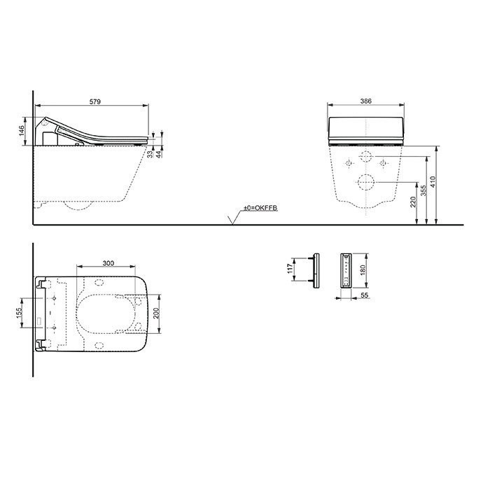 Сиденье 38.3х57.9х14.6см, с дист. Управлением, SX TOTO, TCF896CG#NW1 цвет: белый