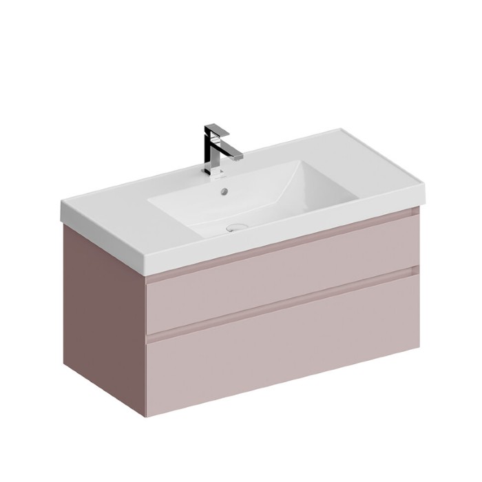 Тумба подвесная с ящиками 100см, Cubo Kerama Marazzi, розовый - CUB.100.2\MAL