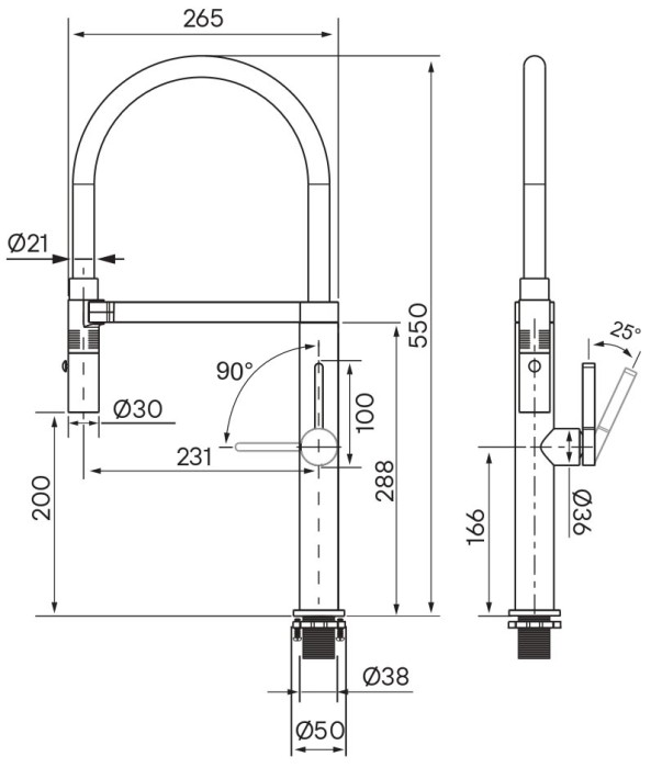 Смеситель для кухни  Paulmark LEADER STARKE, белый матовый - Le214101-431