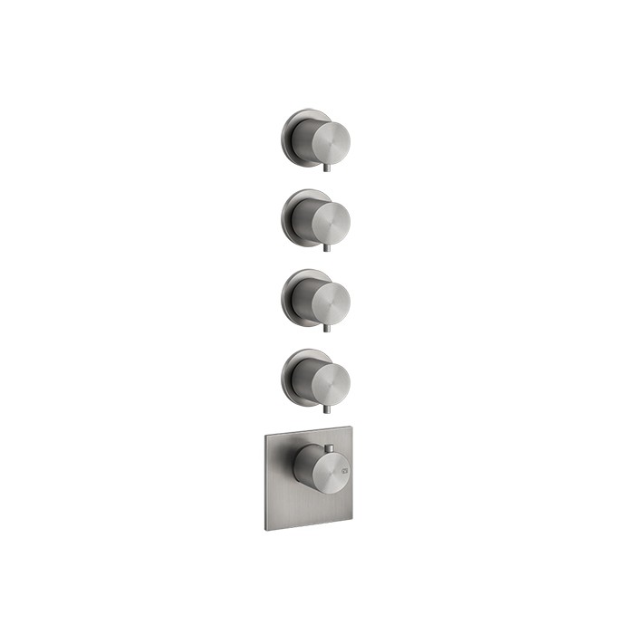 Встраиваемый термостатический смеситель на 4 источника, резьба 3/4", Gessi 316, steel brushed арт. 54508#239