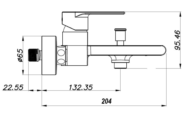 Смеситель для ванны короткий излив, хром, Azario DELANO арт. AZ-15840511