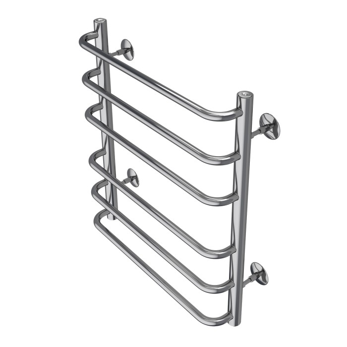 Полотенцесушитель водяной 500/600 6 секций, нижнее/диагональное подключение, 1/2", хром, Ferrara Azario - AZ09156