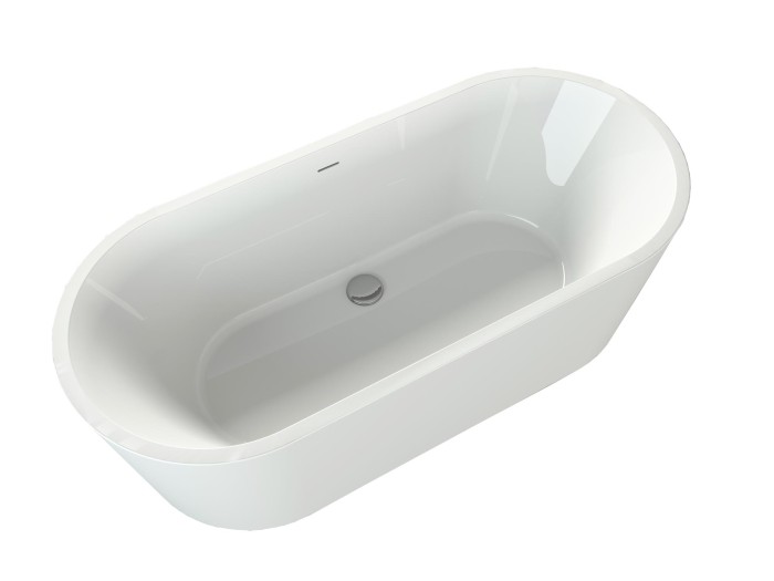 Акриловая ванна 177x80, отдельностоящая, полукруглая, BelBagno, белая арт. BB109-177-80
