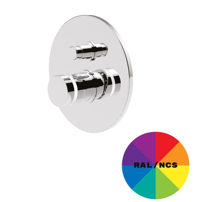 Встраиваемый смеситель для душа, однорычажный, с кнопкой-переключателем, на 2 режима, Giulini My ring, Ral арт. MR0063EPCCRAL