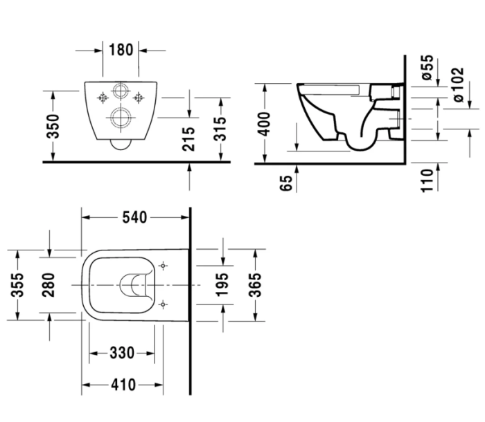 Унитаз подвесной Duravit Happy D.2 антрацит матовый арт. 2222098900