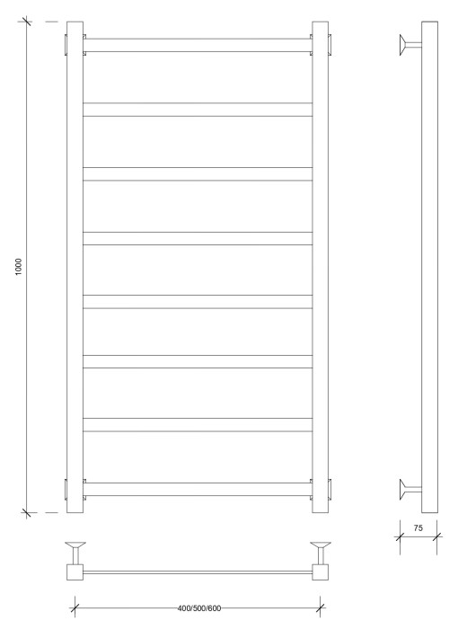 Полотенцесушитель водяной 100x50 Корсико 1 (хром) Secado арт. 4603777474430
